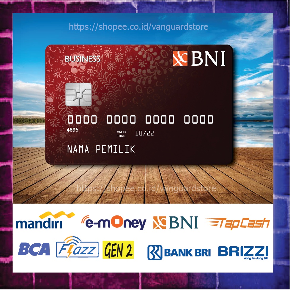 KARTU E MONEY E TOLL BUSINESS CARD DEBIT CREDIT EMONEY MANDIRI FLAZZ BCA BNI TAPCASH BRIZZI BRI - 1 SISI