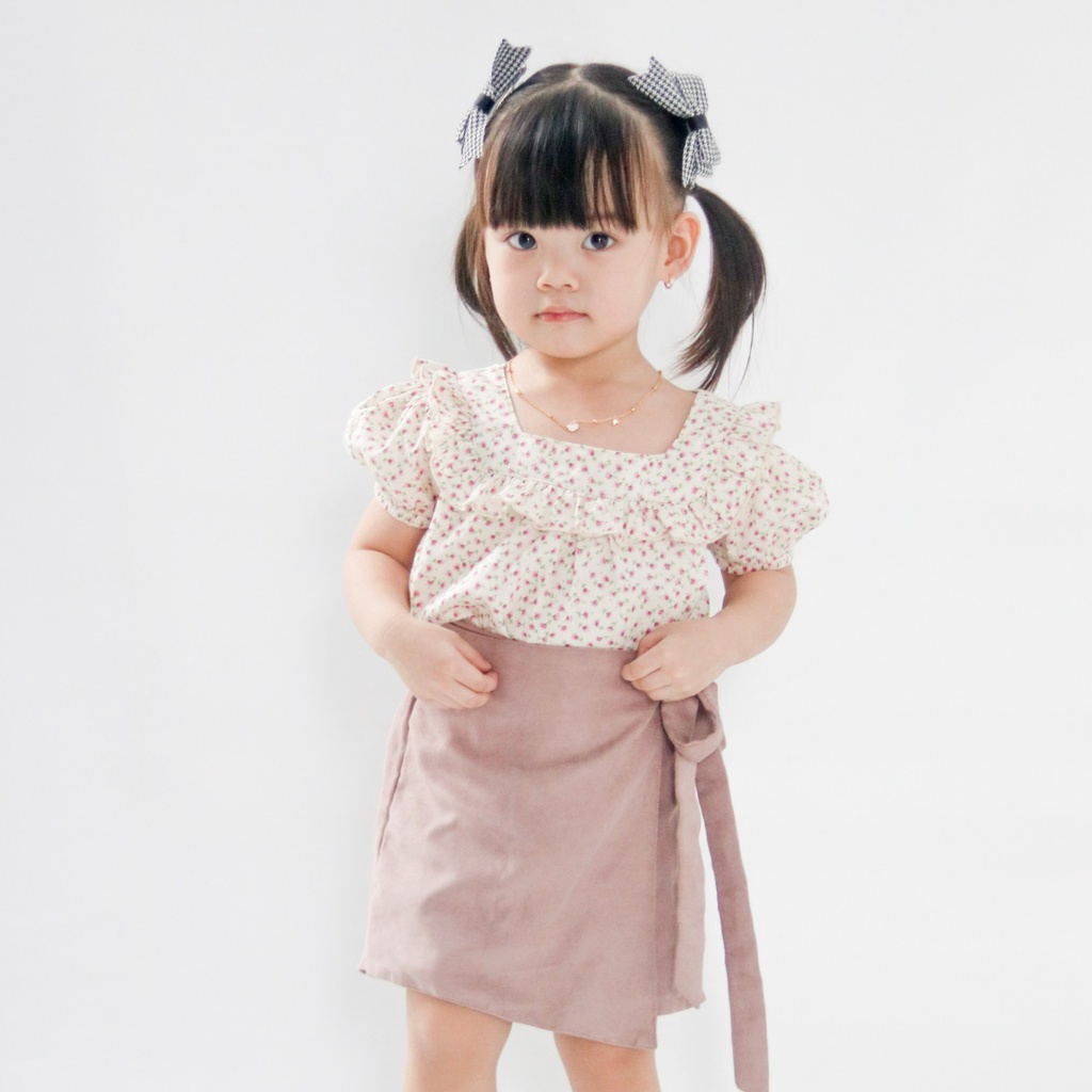 Mary Top 1-4 Tahun Blouse Ruffle Bunga Fashion Anak Perempuan CBKS SNB