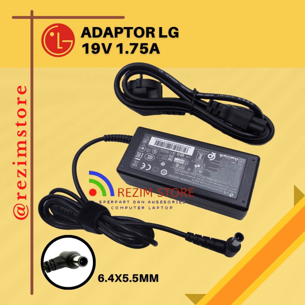 LG 19V 1.7A 65W CHARGER MONITOR LCD LED TV LG 19V 1.7A ORIGINAL / charger TV  Colokan pin jarum bonu