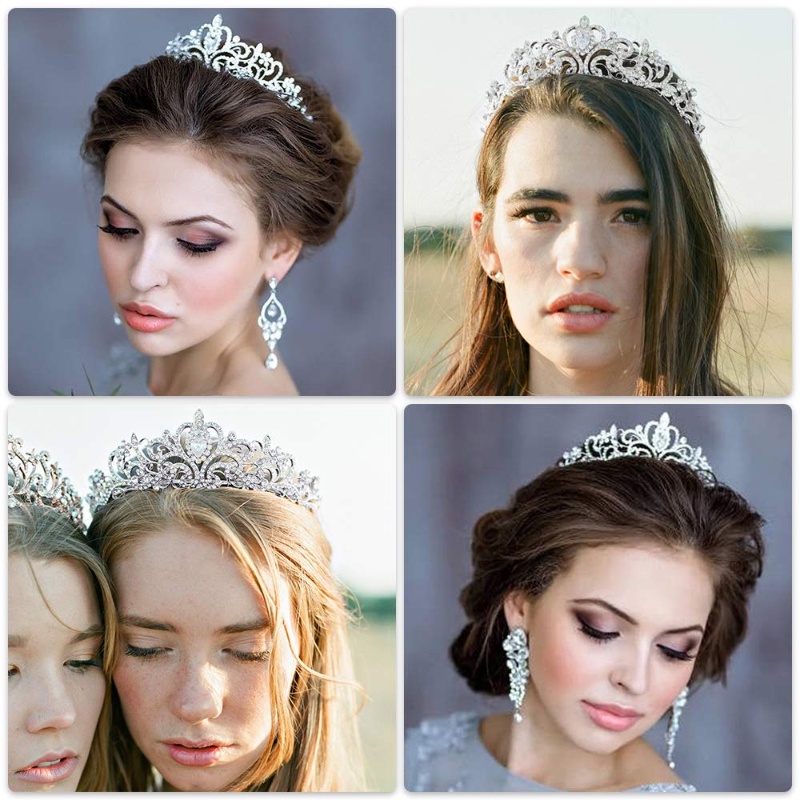 Vintage Temperamen Indah Kristal Mahkota Headband Dengan Sisir Untuk Gadis Wanita Pesta Ulang Tahun Pernikahan Prom Bridal Natal Valentine Putri Berlian Imitasi Mahkota Hiasan Kepala Non-slip