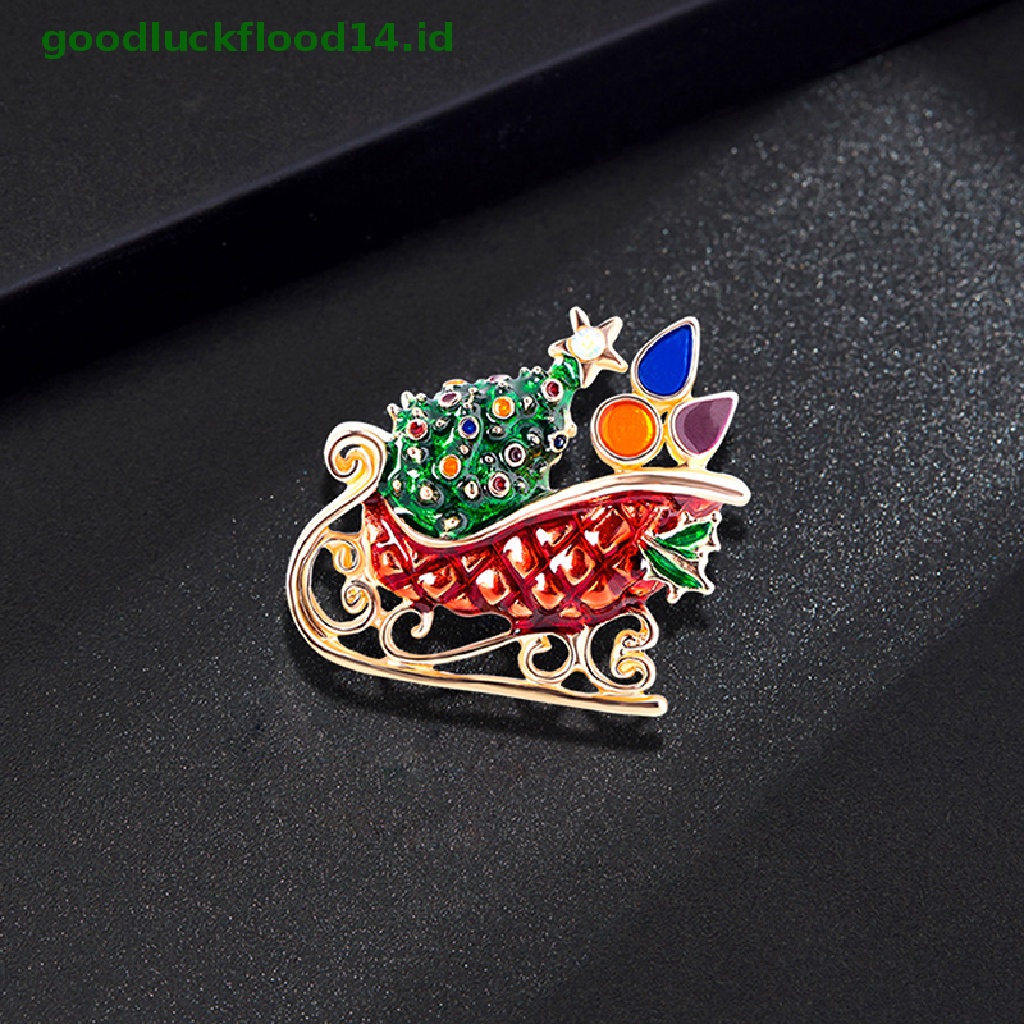 [GOOGFOUR] Indah Natal Bros Snowman Santa Claus Pin Fashion Perhiasan Hadiah Natal Dekorasi Bros [TOP]