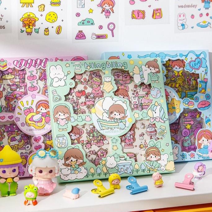 

Stiker 2D Motif Kartun Korea Lucu Anti Air Isi 100 Lembar Momo Sticker PROMO