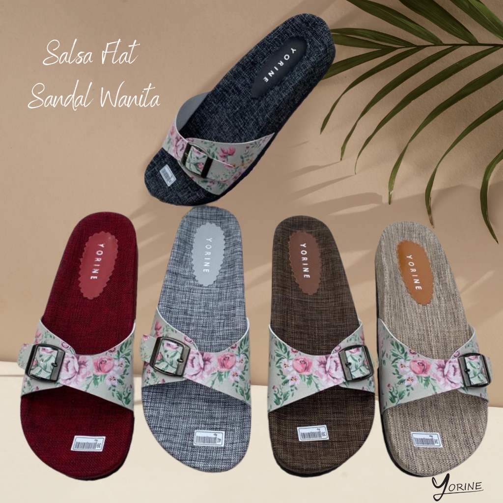 KANVAS FLAT SANDAL SALSA WANITA MODEL TERBARU - SBM STORE