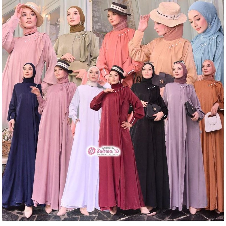 Gamis Wanita Salvina Doble Layer Kancing