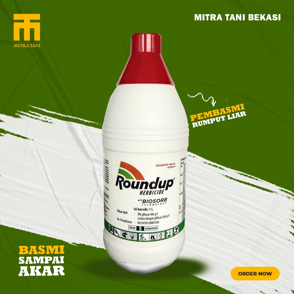 PEMBASMI RUMPUT LIAR ROUNDUP 1 LITER 100% original