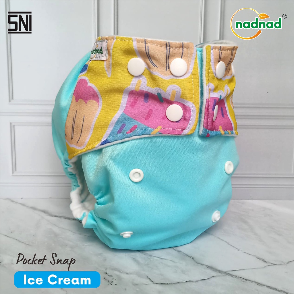 (COD) Paket 3 Pcs Clodi Nadnad Tipe Pocket Snap Size Bb 3-15 Kg Popok Kain Modern