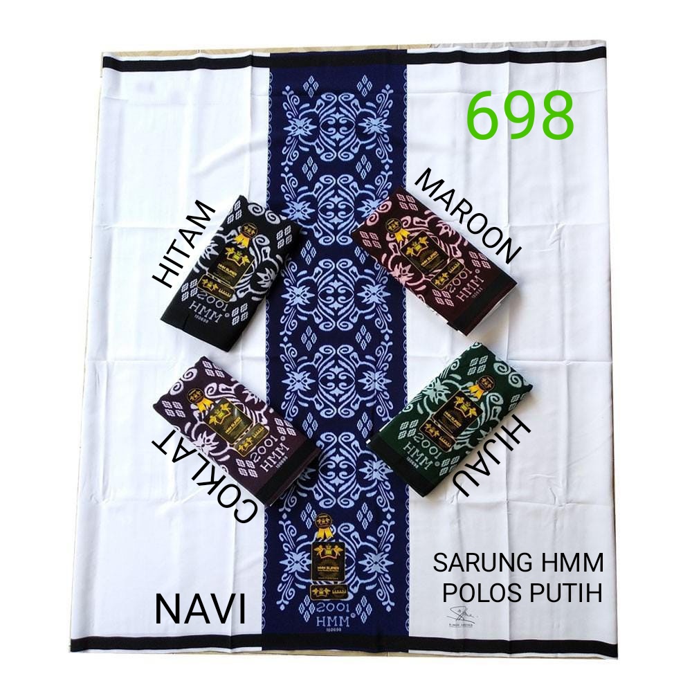 SARUNG SAMARINDA HMM POLOS PUTIH PLUS DUS/SARUNG SAMARINDA PRIA