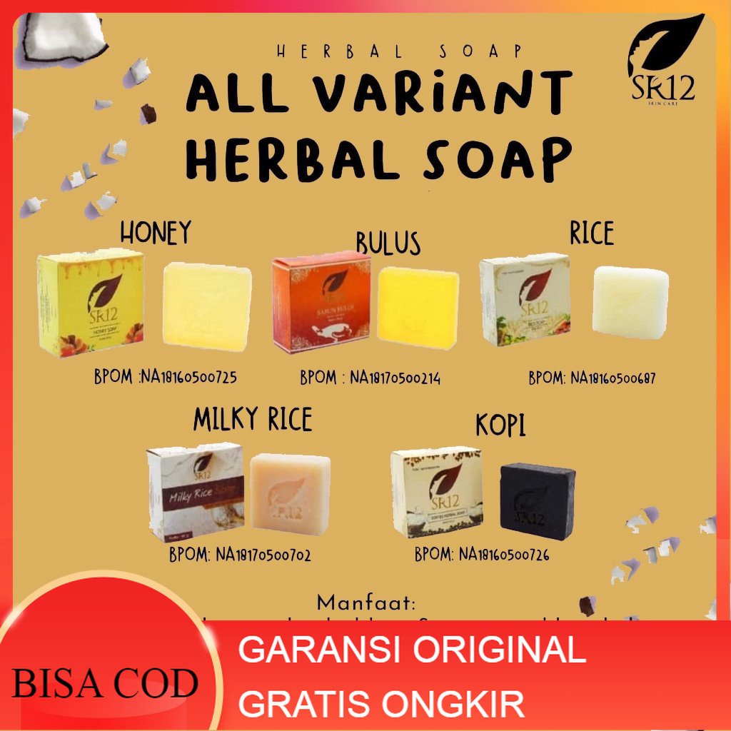Sabun SR12 Sabun Muka Glowing Sabun Cuci Muka Sabun Bulus SR12 Sabun SR12 Coffee SABUN HERBAL SR12 /