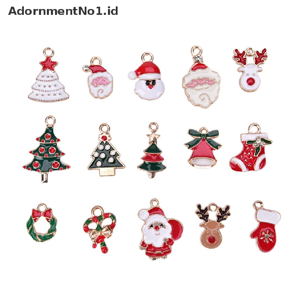 [AdornmentNo1] 30pcs/set Campuran Gaya Natal Enamel Ch Liontin DIY Mencari Perhiasan Kerajinan [ID]