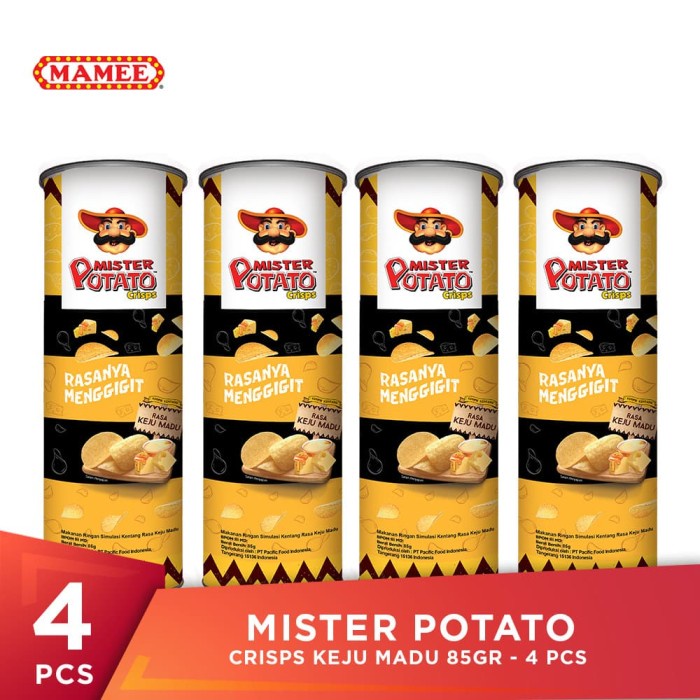 

Terlaris ✨ - Mister Potato Crisps Keju Madu 85gr - 4 Pcs 2.1.23