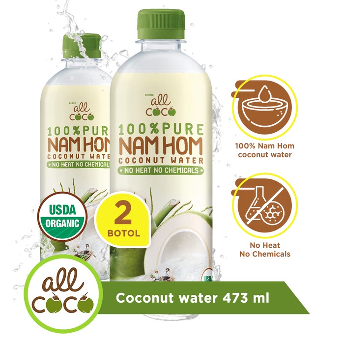 

All Coco - BUNDLE 473ml NamHom Coconut Water / Air Kelapa - 2 botol