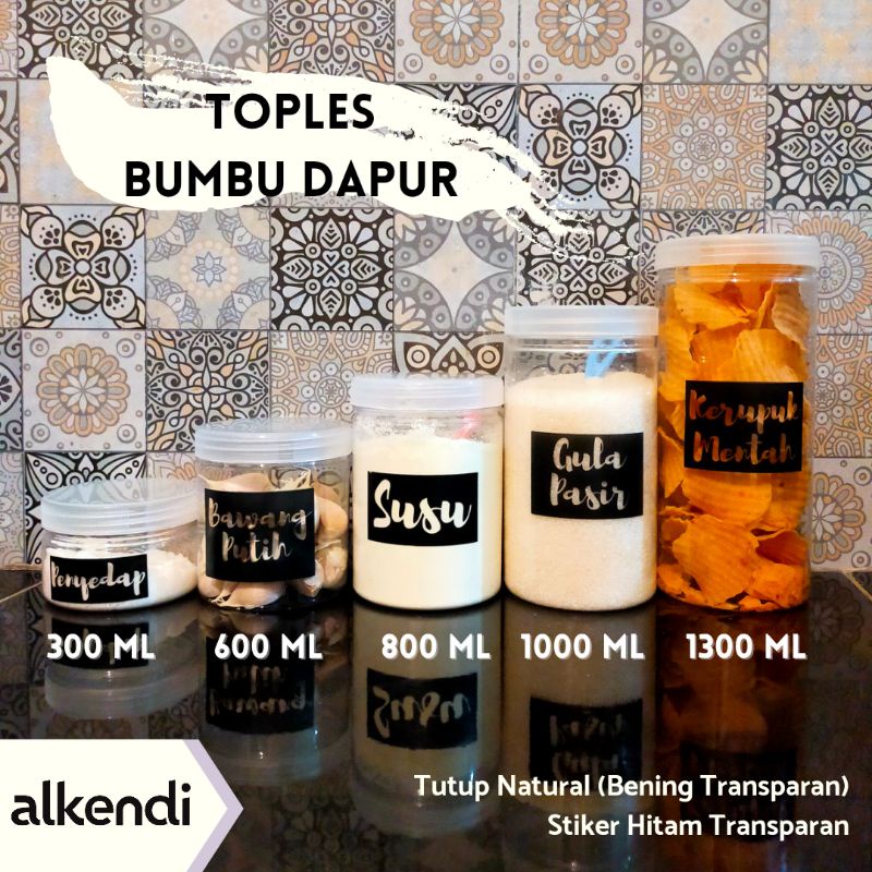 [TABUNG] TOPLES BUMBU DAPUR - NATURAL || TUTUP WARNA NATURAL - BENING