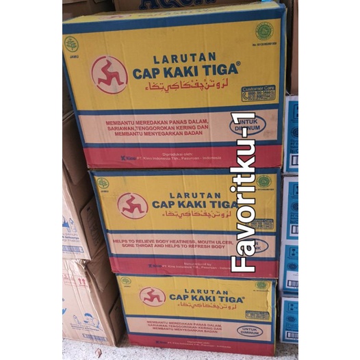 

Larutan Penyegar Cap Kaki Tiga 500 ml Botol. OJOL ONLY. 1 Dos Isi 24 Botol