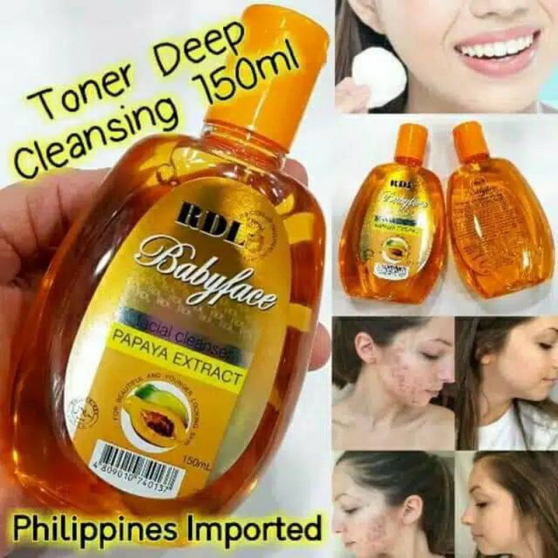 RDL BBYFACE TONER PEPAYA FACIAL CLEANSER FACIAL EXTRACT PAPAYA BPOM 150ML