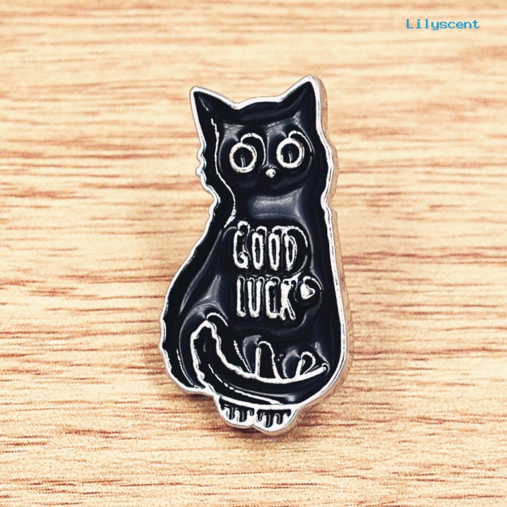 [LS] Good Luck Kartun Kucing Bentuk Bros Pin Kemeja Jaket Kerah Breastpin