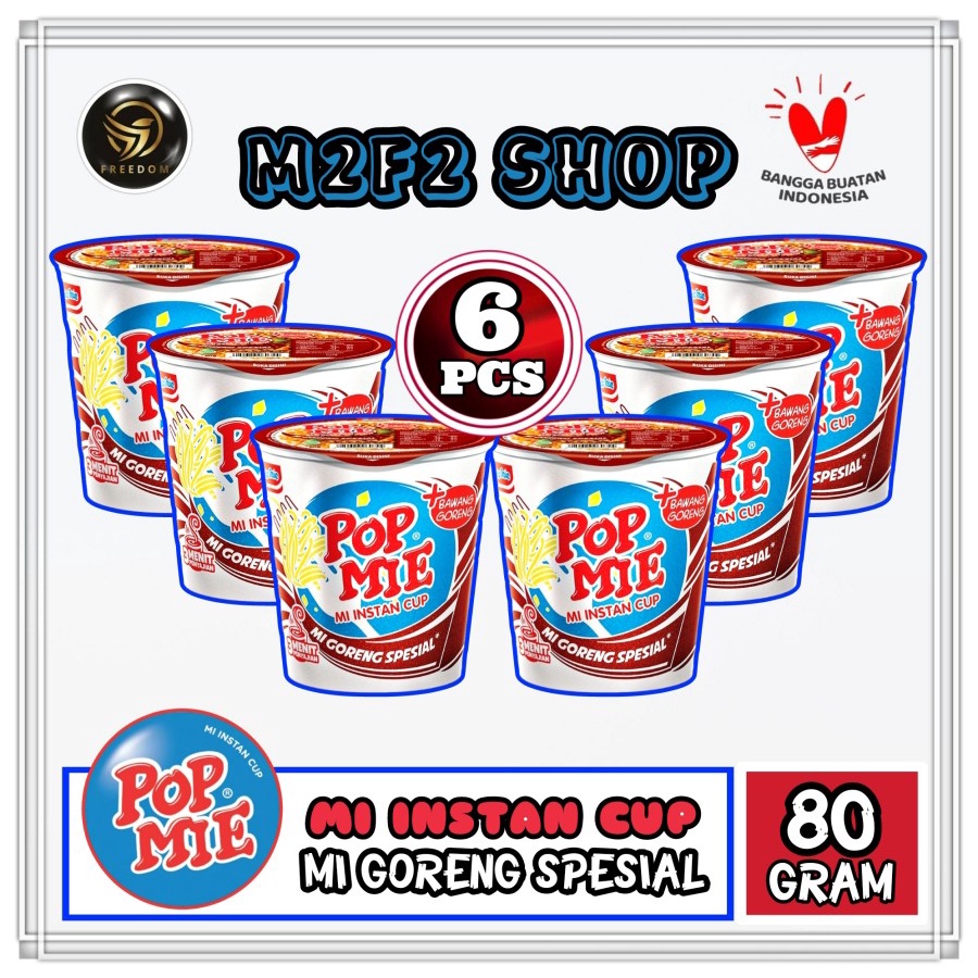 

POP MIE | Mi Instan Cup Goreng Special - 80 gr (Kemasa 6 Pcs)