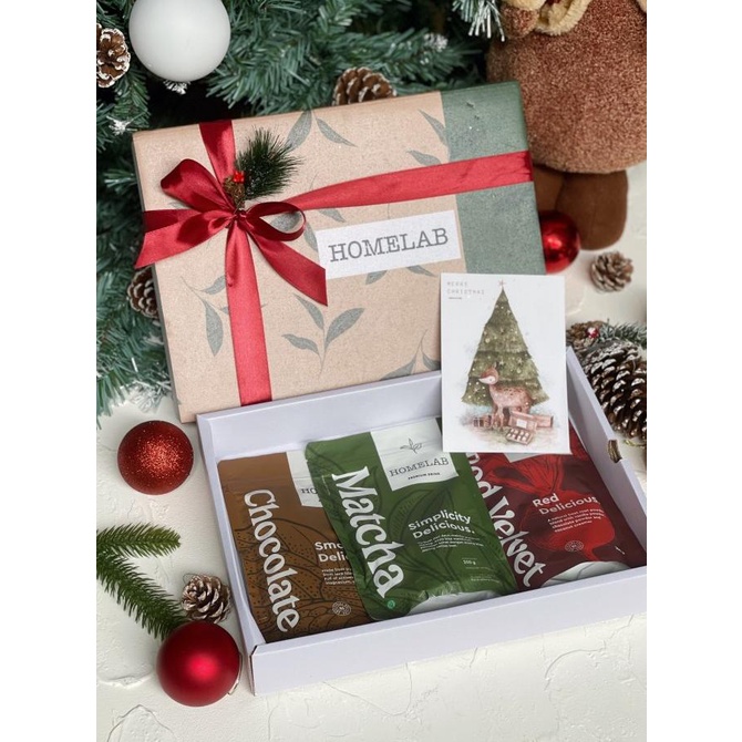 

PROMO PARSEL HAMPERS BINGKISAN NATAL / CHRISTMAS - 3 BUNGKUS BUBUK MINUMAN LIMITED EDITION
