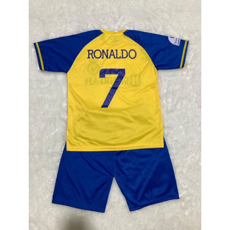 setelan JERSEY RONALDO AL NASSER HOME baju bola sepak bola anak anak/ setelan baju bola anak laki laki/setelan baju bola futsal terbaru 2022-2023