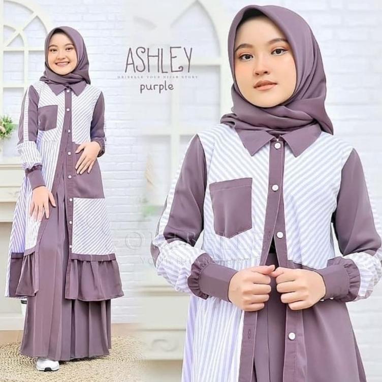 Harga Bersahabat TREND Ashley Set Kids Setelan Anak Perempuan Umur 8 9 10 11 12 13 14 15 Tahun Atasa