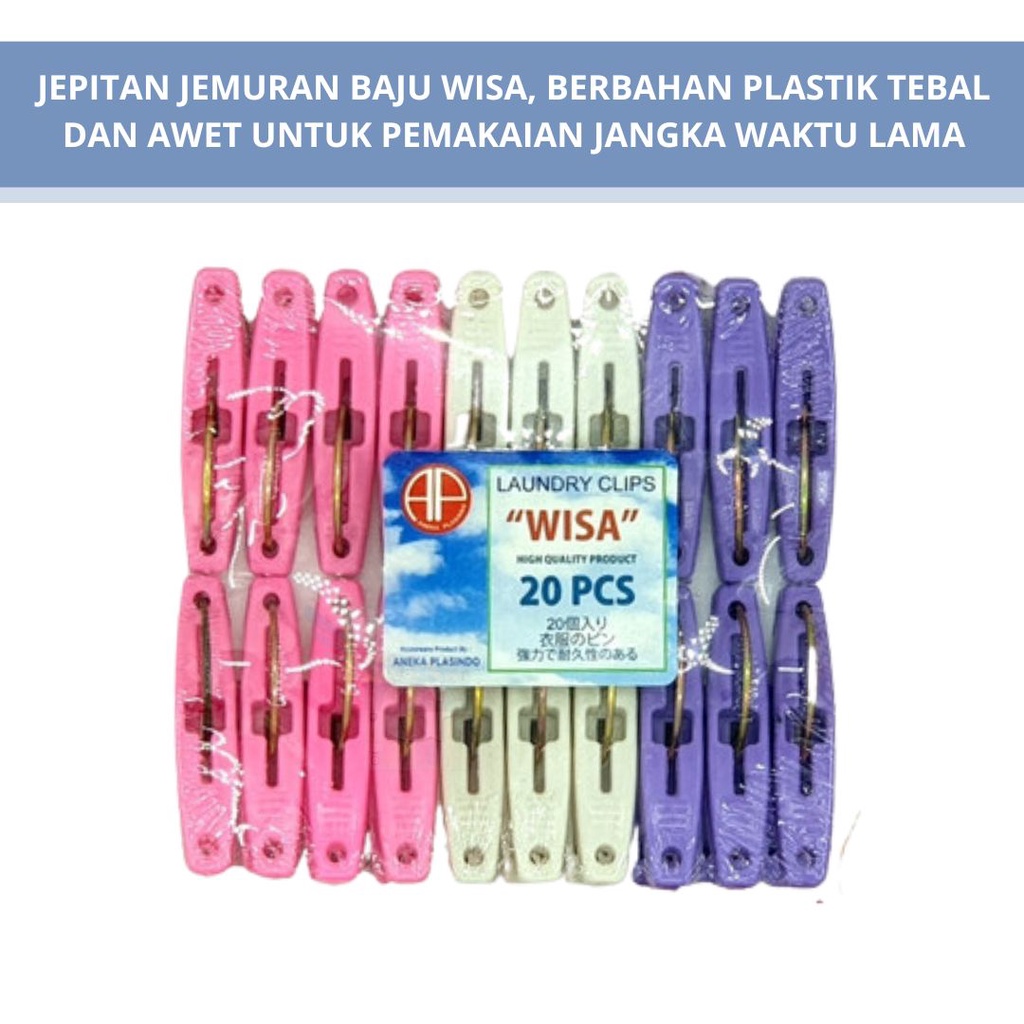 Jepitan Baju / Capitan Baju / Jepitan Jemuran Baju Plastik Wisa 1Pack