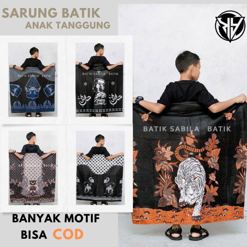 Sarung Batik Anak Sarung Anak SD SMP Sarung Motif Macan Benowo Wayang