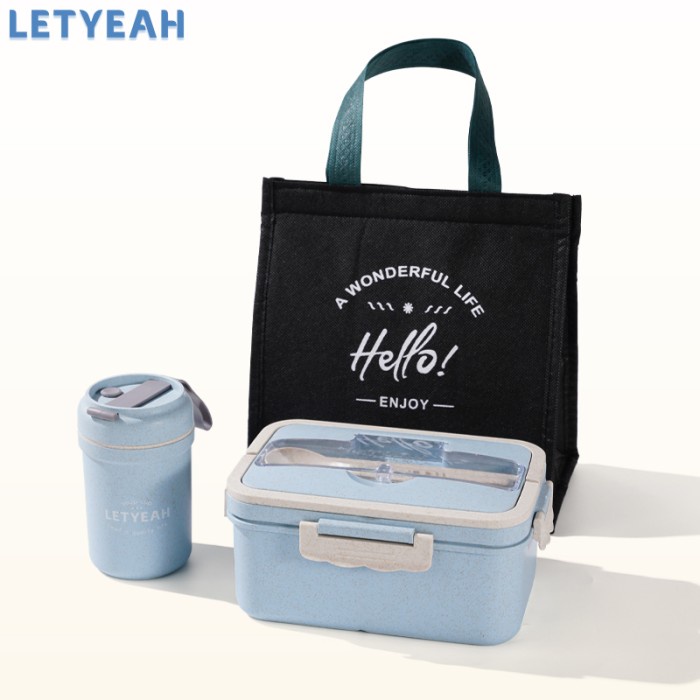 Lunch Box Letyeah 1.5L Lunch Box Set Tas Bekal Set Mangkuk Sup Portabel/Bpa Free