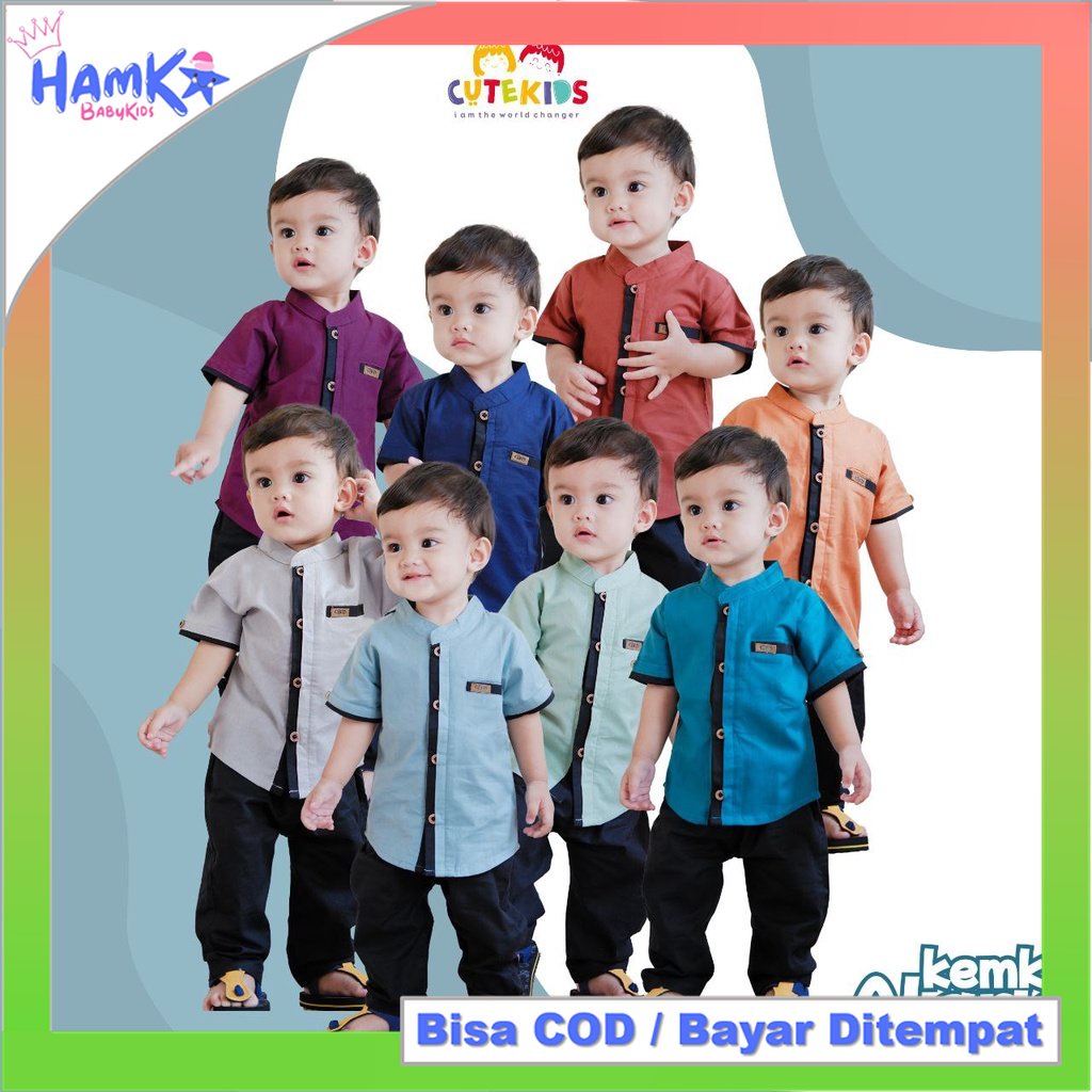 Setelan Kemko Kemeja Koko Anak Laki Laki 3 Bulan - 6 Tahun ALARIC Cutekids 1 2 Tahun 3 4 5 Tahun Kemeja Bayi Laki Laki