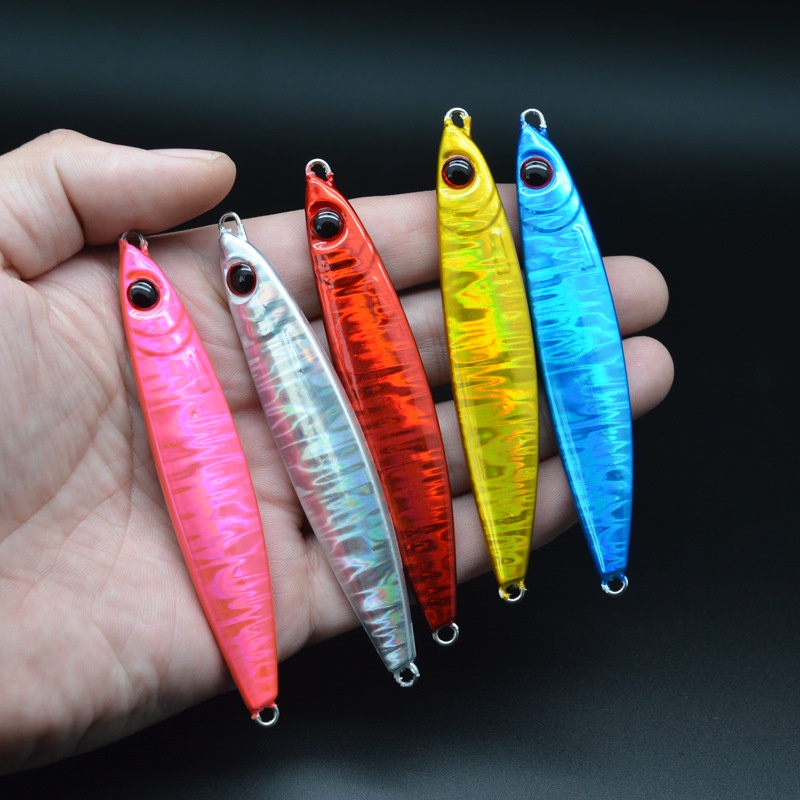 Umpan Pancing Metal jig 70 gram Full GID Glow in dark sudah dengan double assist hook mancing Jigging Fishing lure