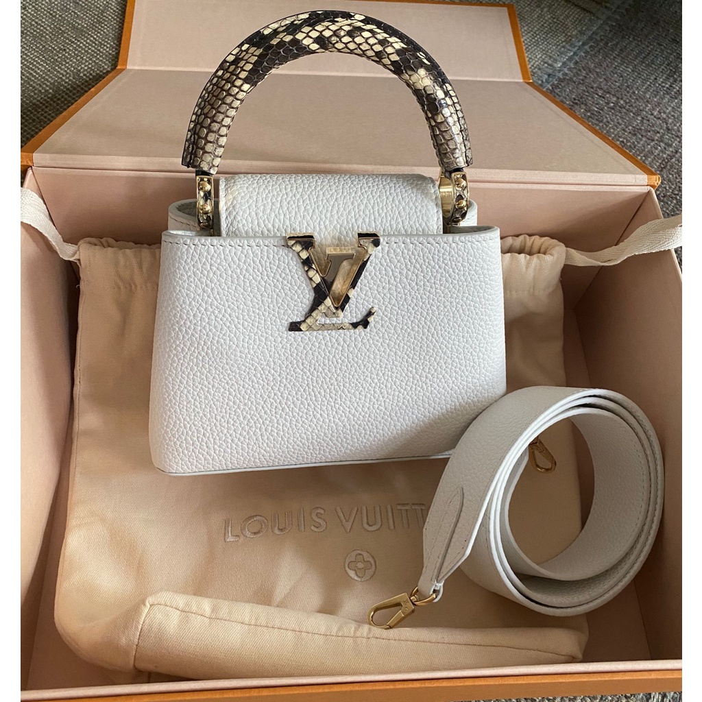 Louis Vuitton Capucines Mini Bag in White/Scarlet Red — UFO No More