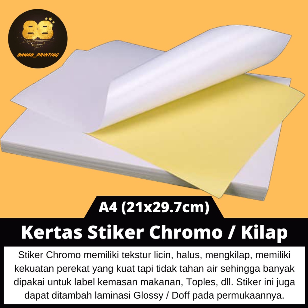 

[100] Kertas Stiker Bontak A4 / Stiker Chromo Bontax A4