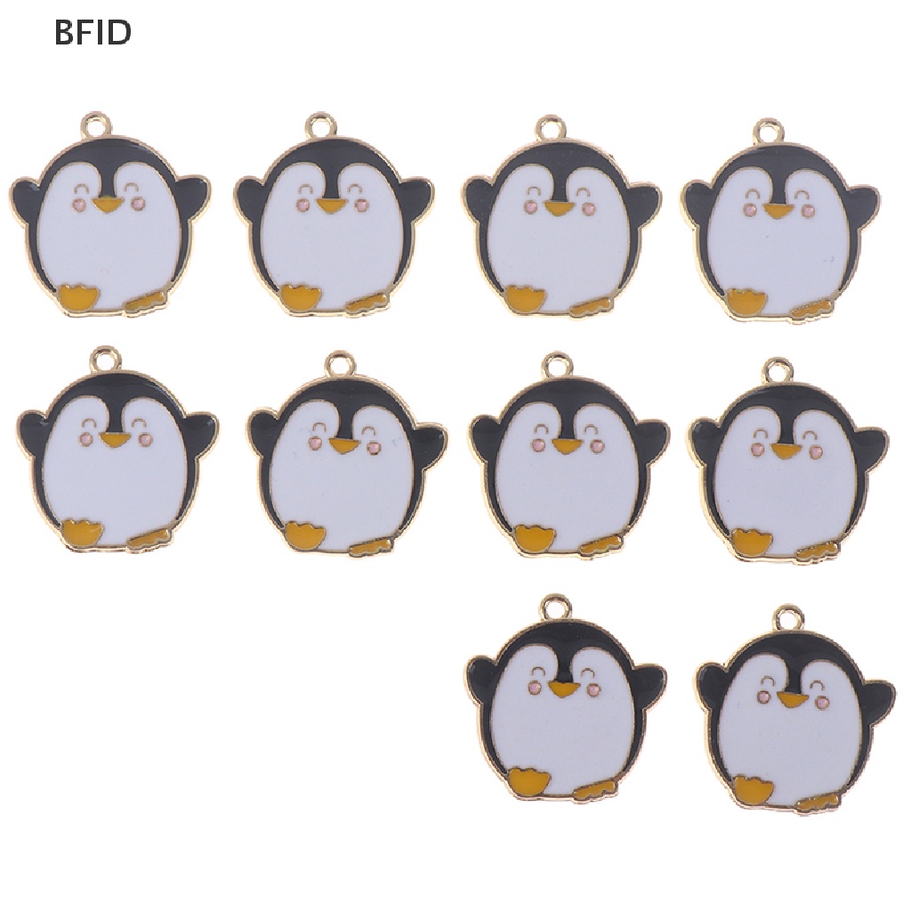 [BFID] 10pcs/set charm enamel ch Pinguin Kartun Untuk Membuat Perhiasan Liontin [ID]