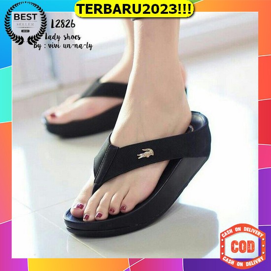 Wedges Wanita Import Mewah Kode 22105 Abbushoes Ym 02 Wedges Sandal Sintetis Nyaman 5Cm
