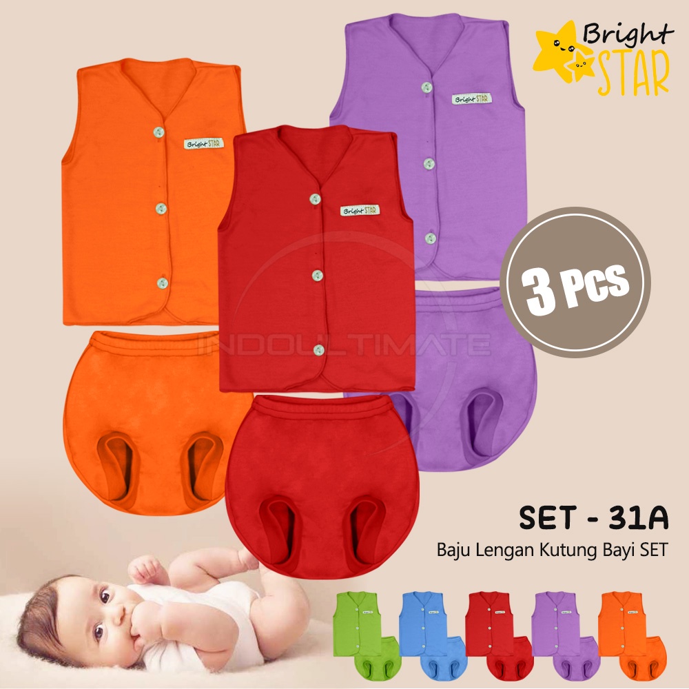 3in1 Setelan Baju Bayi BRIGHT STAR SET-33-A SET-33-B Setelan Lengan Panjang + Celana Panjang Bayi SET-32-A SET-32-B Setelan Baju Bayi Lengan Pendek + Celana Pendek Bayi Baju Bayi SET-31A SET-31B Baju Harian Bayi Atasan Kaos Bayi