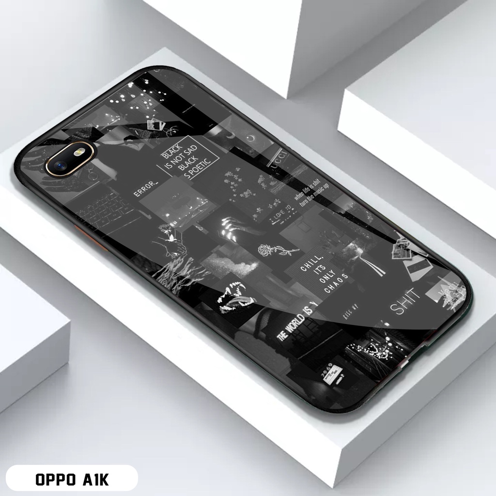 [COD]Promo Case Oppo A1k Casing Hp Motif Aesthetic Black Gambar Custom Desain Kekinian Aesthetic Ker