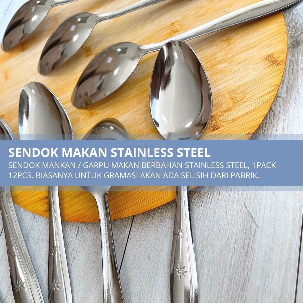 [1PACK 12PCS] Sendok Makan Stainless 30GR / Garpu Makan 30GR / Sendok Set Stainless Steel 30GR