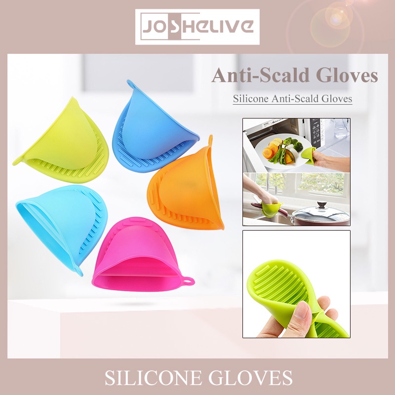ღ 1Pc Tebal Food Grade Silikon Anti Panas Sarung Tangan Anti Panas Mangkuk Folder Tray Pot Bowl pemegang Dapur Panas Pelat Insulasi Folder untuk Alat Dapur