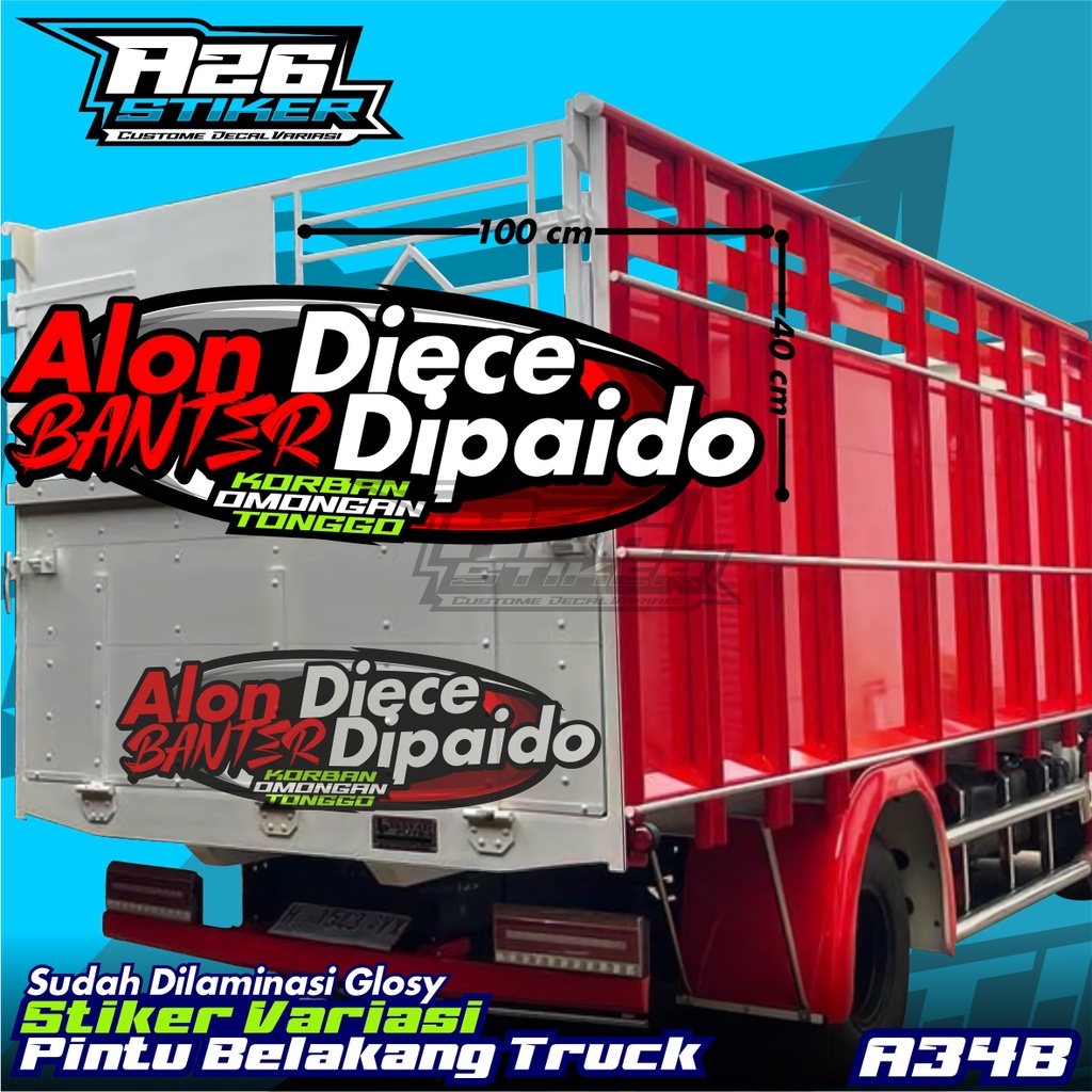 Stiker Pintu Bak Belakang KATA KATA, all Truk Canter, Ragasa, Tepak Umplung, Giga, Dyna,Dutro, Elf M