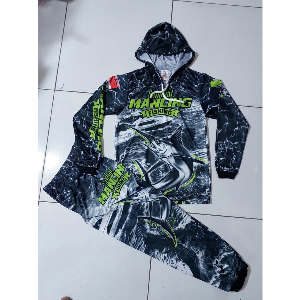 setelan baju anak mancing mania/jersey mancing anak full printing