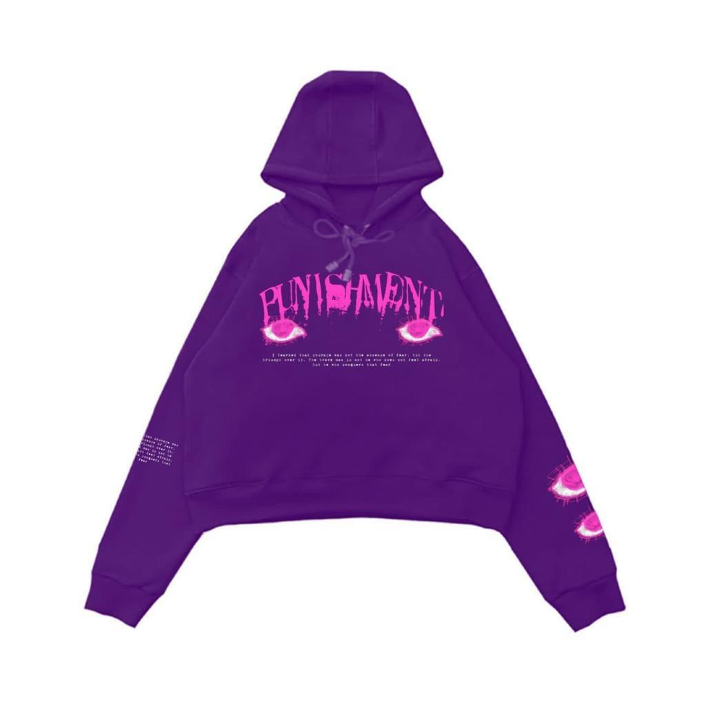 Punishment Hoodie Crop Eye Series Purple Unisex