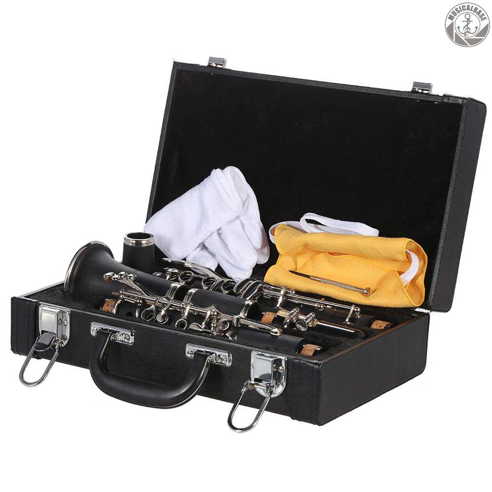 [In Stock] ABS Clarinet Bb Cupronickel Lapis Nikel17Kunci Dengan Kain Pembersih Sarung Tangan Obeng Instrumen Angin Kayu Untuk Pelajar Pemula