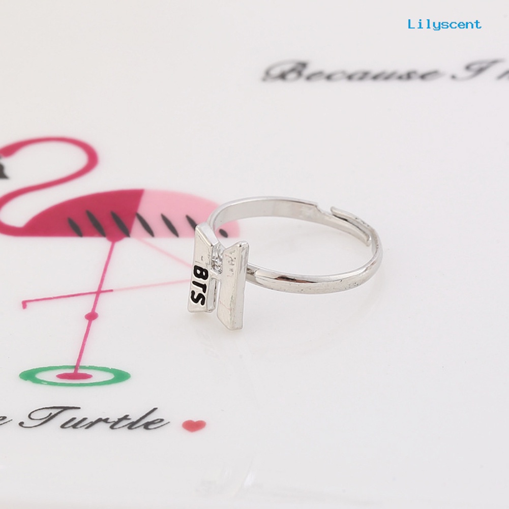 [LS] Kpop BTS Got7 Twice Letter Sign Opening Adjustable Finger Cincin Perhiasan Hadiah