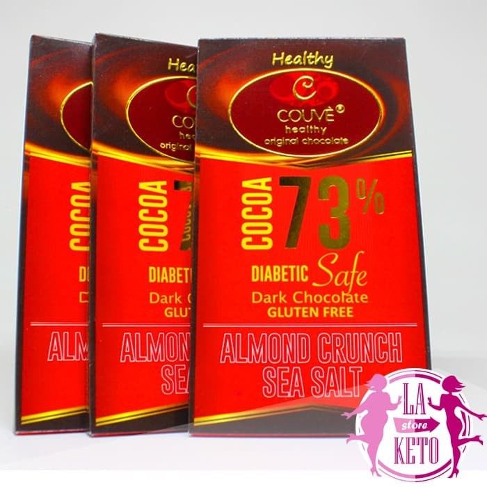 

Dark Coklat Couve 73% Almond Crunch Sea Salt@85Gram/Keto/Diabetic Safe