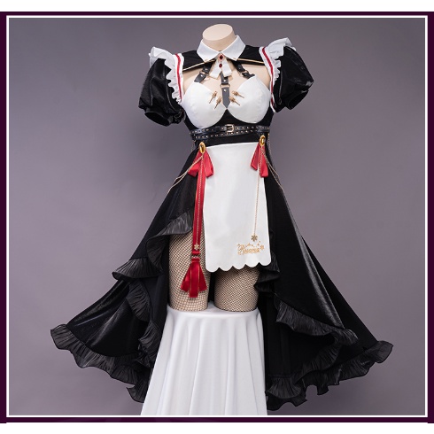 UWOWO Rosaria Cosplay Maid Costume Game Genshin Impact Fanart Maid Ver Dress Halloween Christmas Costume Role Play