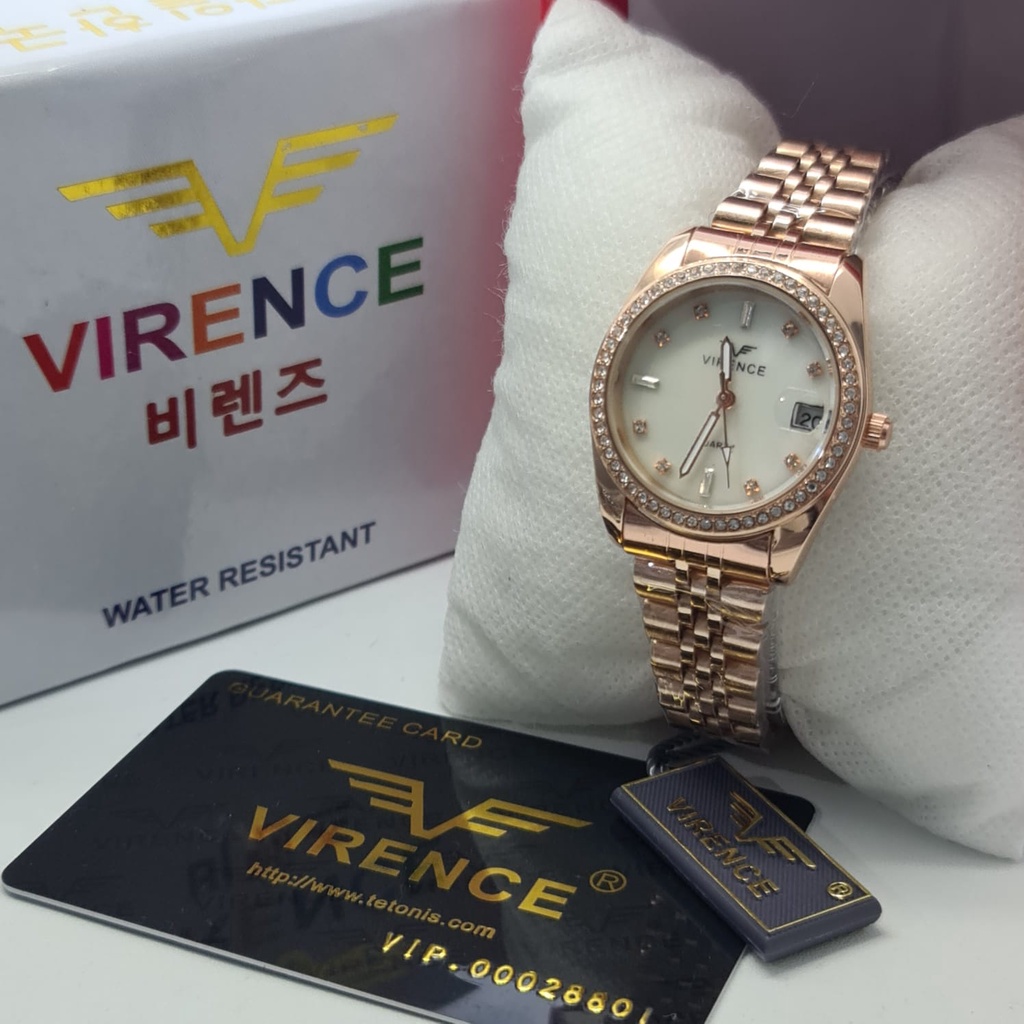 BEST SELLER JAM TANGAN WANITA VIRENCE ORIGINAL C95 TALI RANTAI TANGGAL AKTIF DM 3.3 FREE BOX &amp; BATERAI || JAM TANGAN FASHION WANITA JAM TANGAN CEWEK MURAH