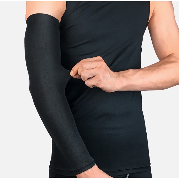 manset Tangan Pria dan Wanita Warna Hitam Black Bahan Lentur Elastis