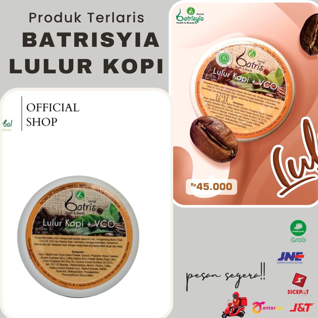 [[⚡PROMO⚡]]Batris Lulur Kopi with VCO / Penghilang Bekas Luka Stretch Mark Selulit|Lulur Kopi VCO Pe