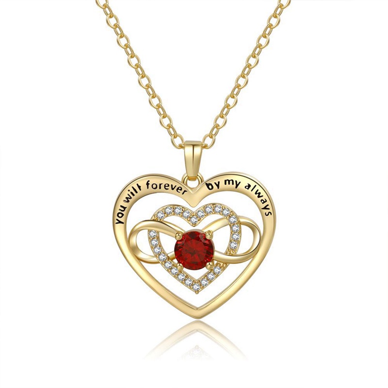 Mewah Desainer Ibu Kalung Merah Hati Kristal Liontin Syukuran Perhiasan Serbaguna Kalung Hari Ibu Hadiah Ulang Tahun