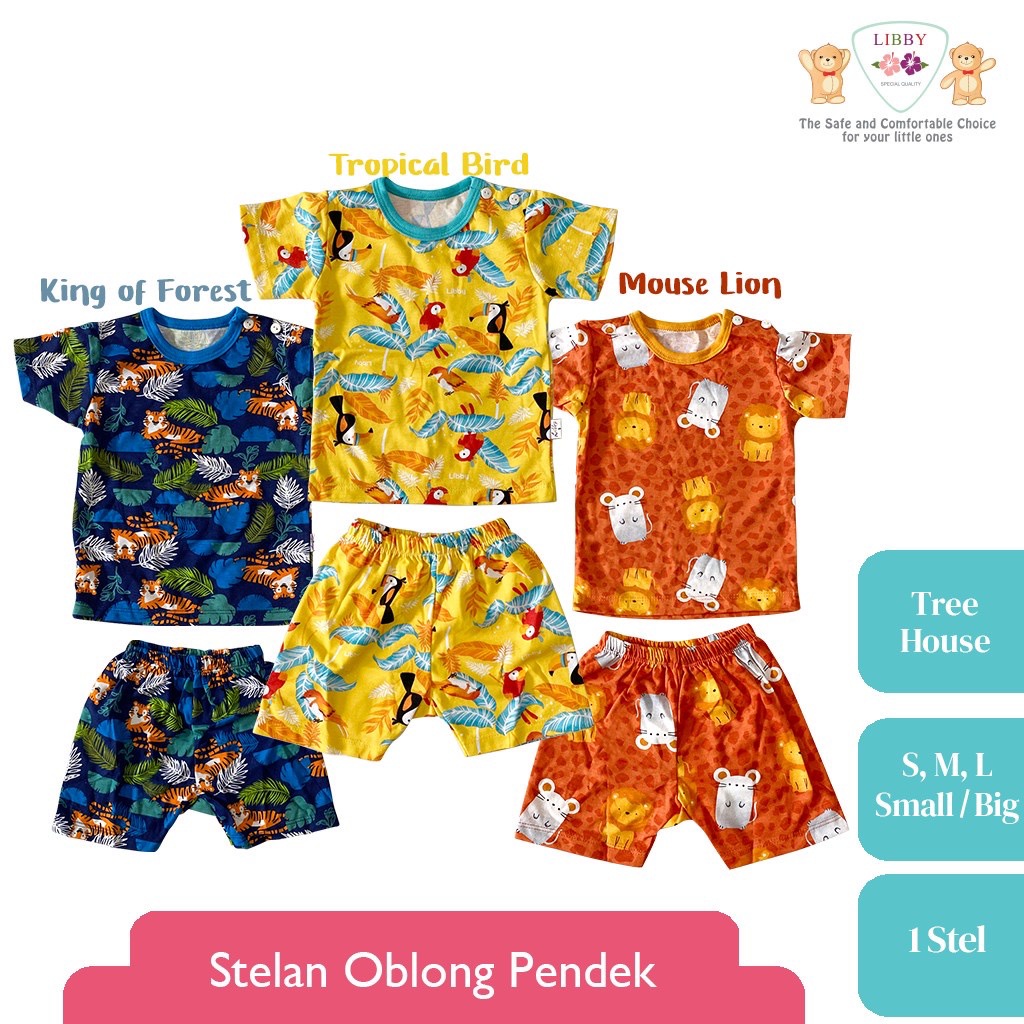 Libby Baby Setelan Oblong Pendek motif  BEN VOYAGE/Baby Collection/Summer Games SML - Libby baju bayi Setelan mix/Piyama anak/Piyama bayi The Enchanted Wild - Libby The Enchanted Wild
