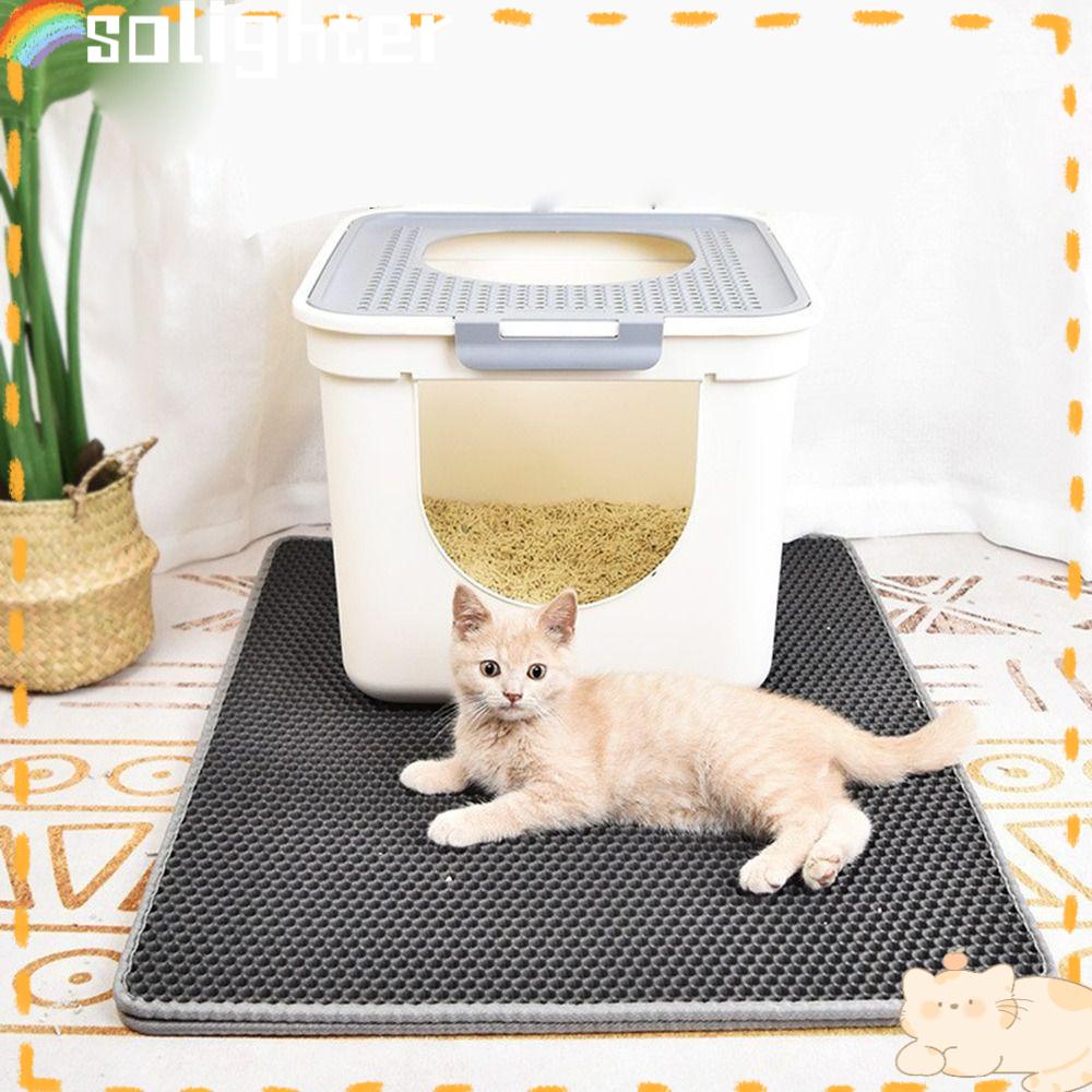 Solighter Cat Litter Pad Papan Garukan Kucing Elastisitas Tinggi Double-deck Tahan Air Collapsible Cushion