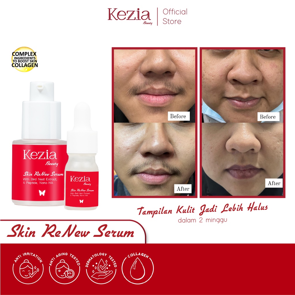 KEZIA Beauty [BUNDLING] Skin ReNew Serum 20ml &amp; 10ml with Bird Nest Extract - Untuk Mencegah Penuaan Dini dan Anti Aging
